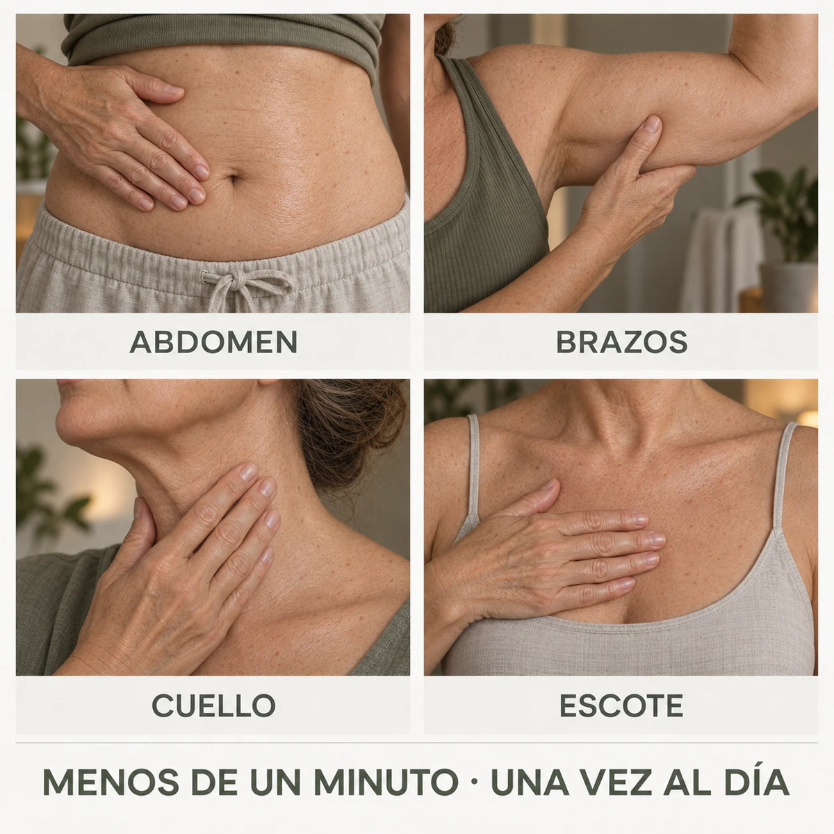 Rutina nocturna conceptual de SELMI para abdomen, brazos, cuello y escote